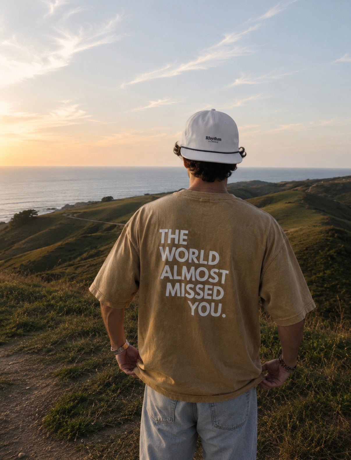 Vintage Washed Oversized Unisex T-Shirt – The World Almost Missed You Graphic Tee
