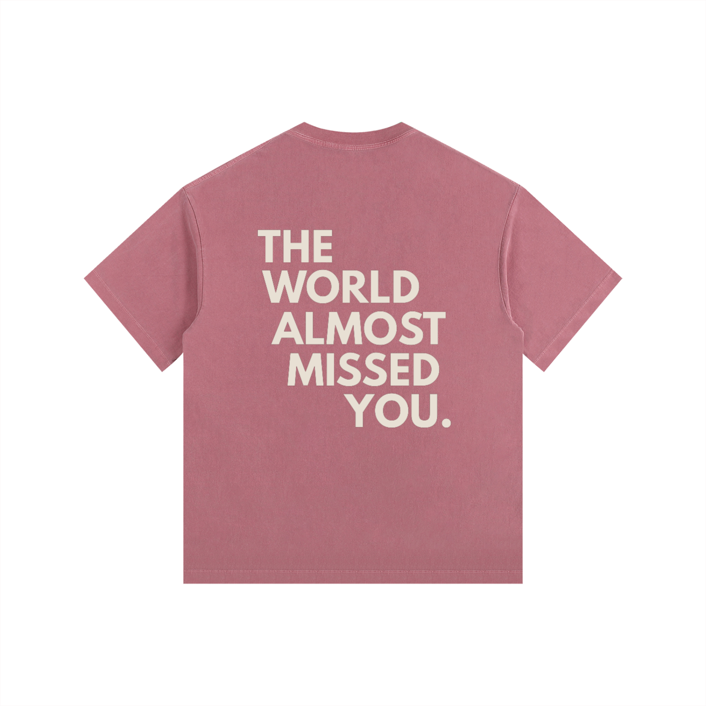 Vintage Washed Oversized Unisex T-Shirt – The World Almost Missed You Graphic Tee