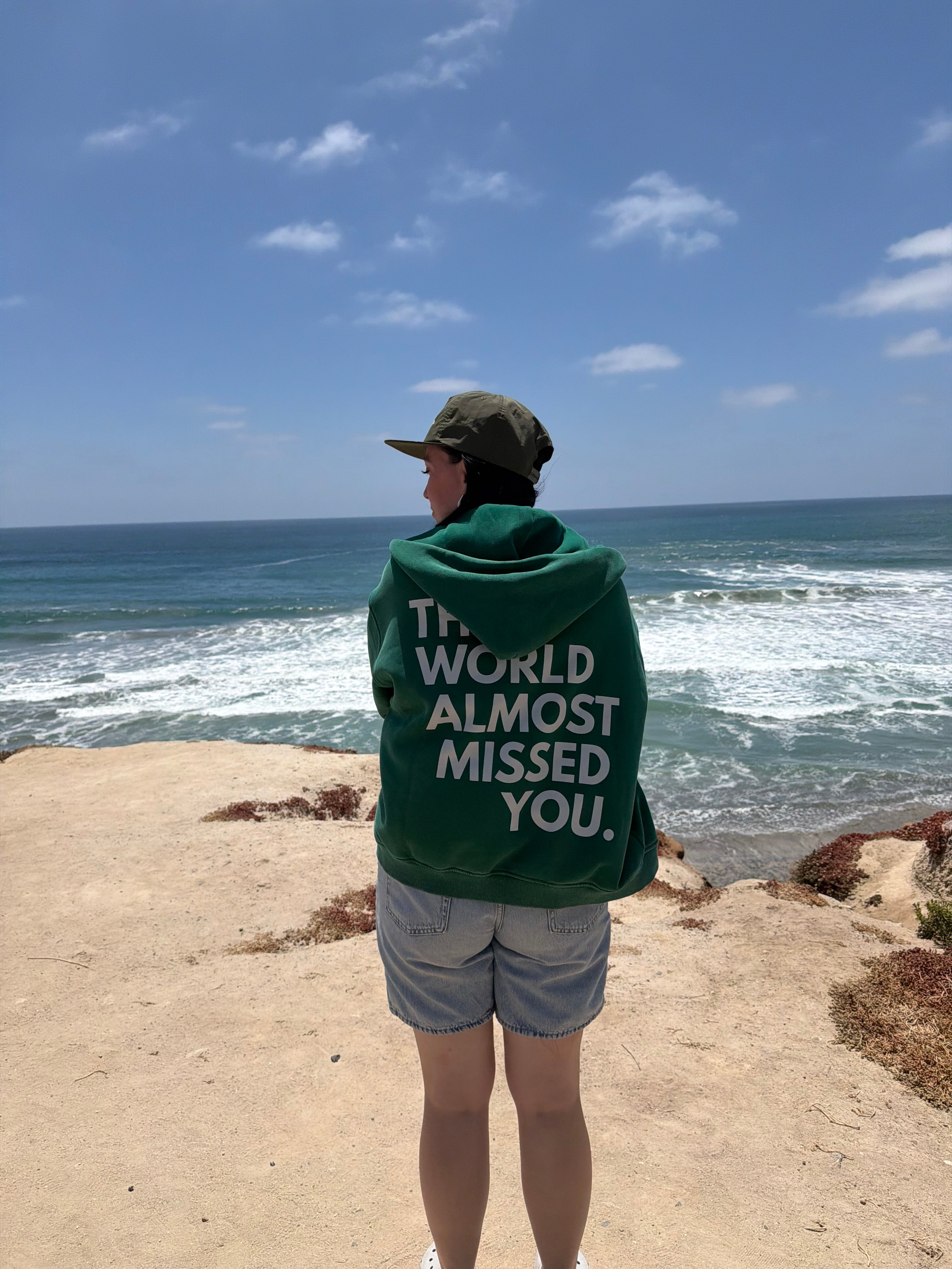 The World Almost Missed You Hoodie – Oversized Mental Health Zip-Up