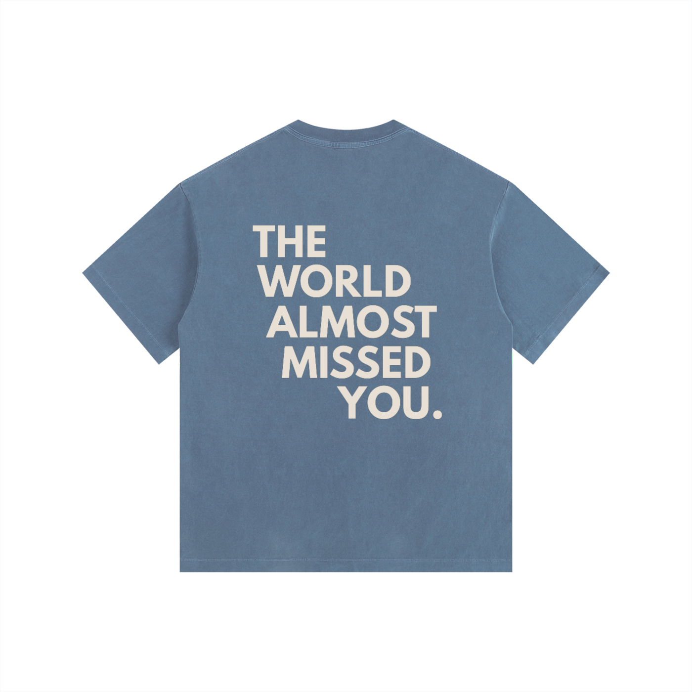 Vintage Washed Oversized Unisex T-Shirt – The World Almost Missed You Graphic Tee
