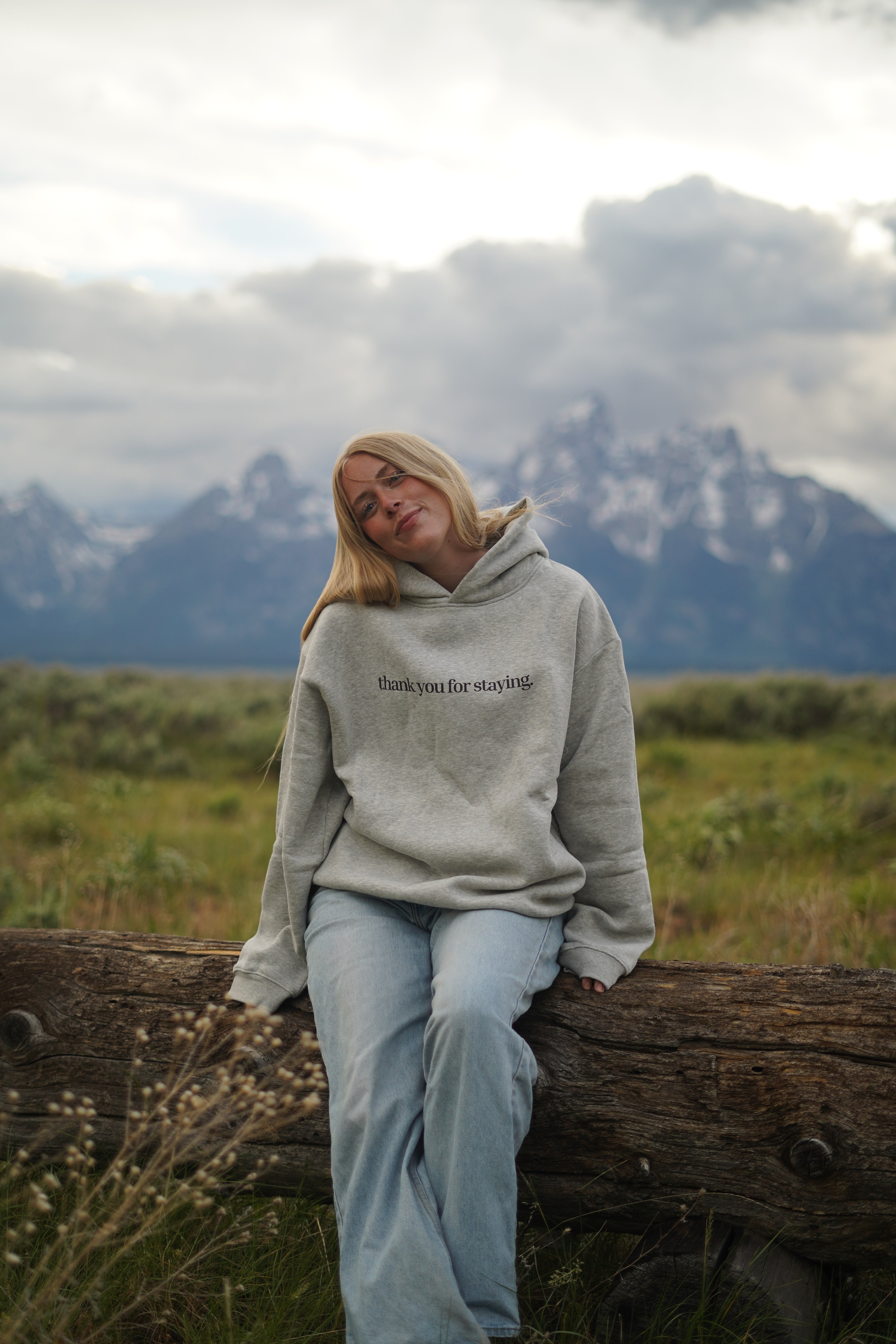 Thank You For Staying Fleece Boxy Hoodie
