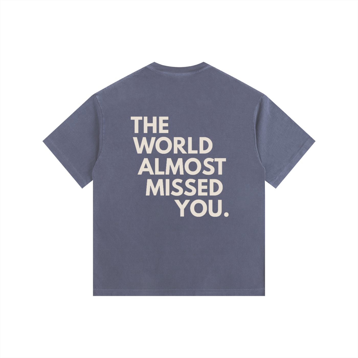 Vintage Washed Oversized Unisex T-Shirt – The World Almost Missed You Graphic Tee