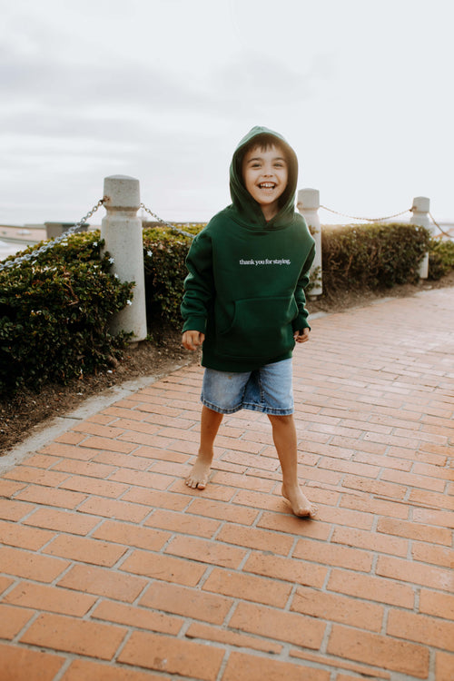 Kids “Thank You For Staying” Hoodie – Soft Heavyweight Mental Health Hoodie for Boys & Girls