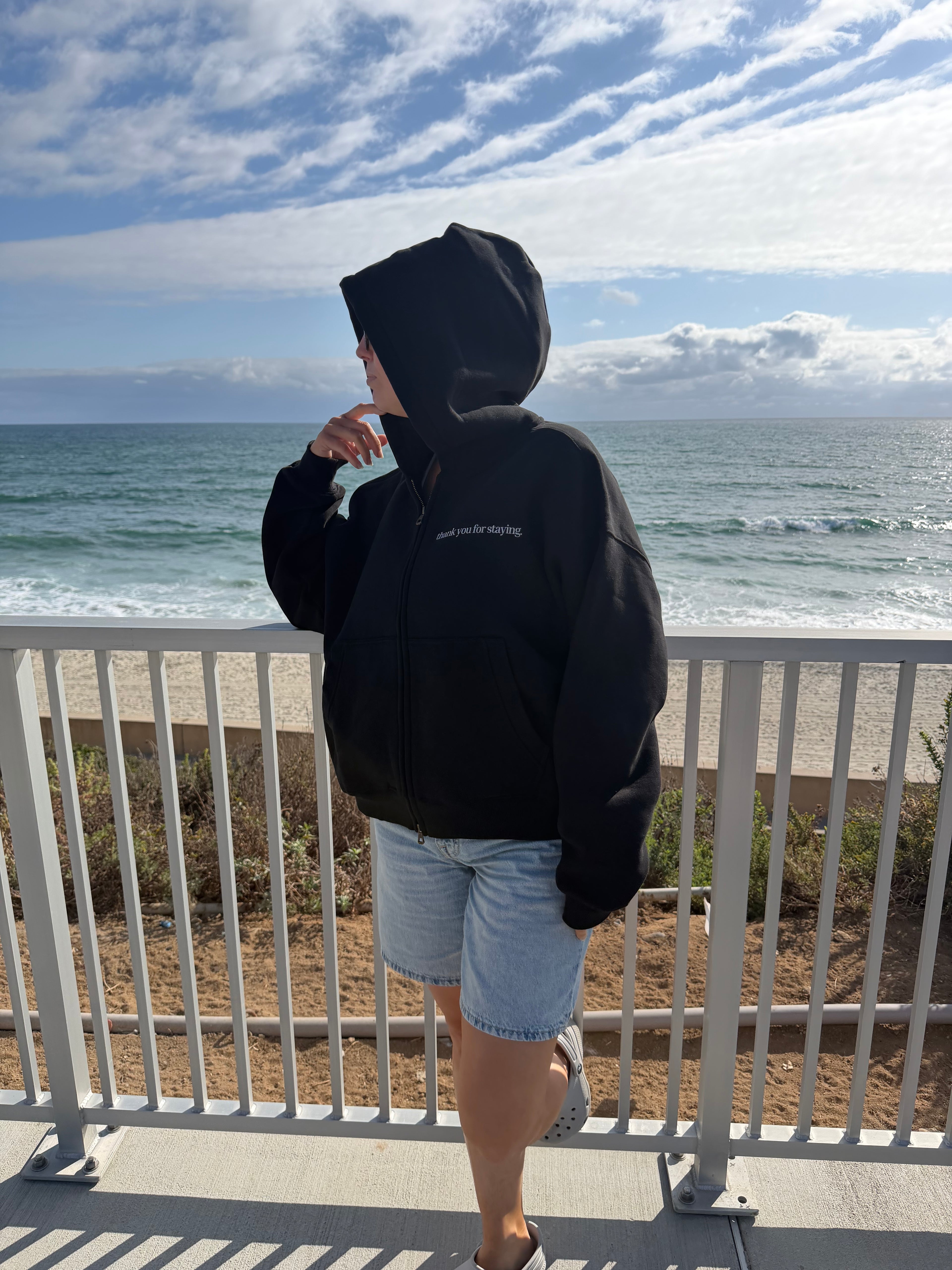 Thank You For Staying™ Heavyweight Zip Hoodie | Premium Boxy Oversized Fleece Hoodie
