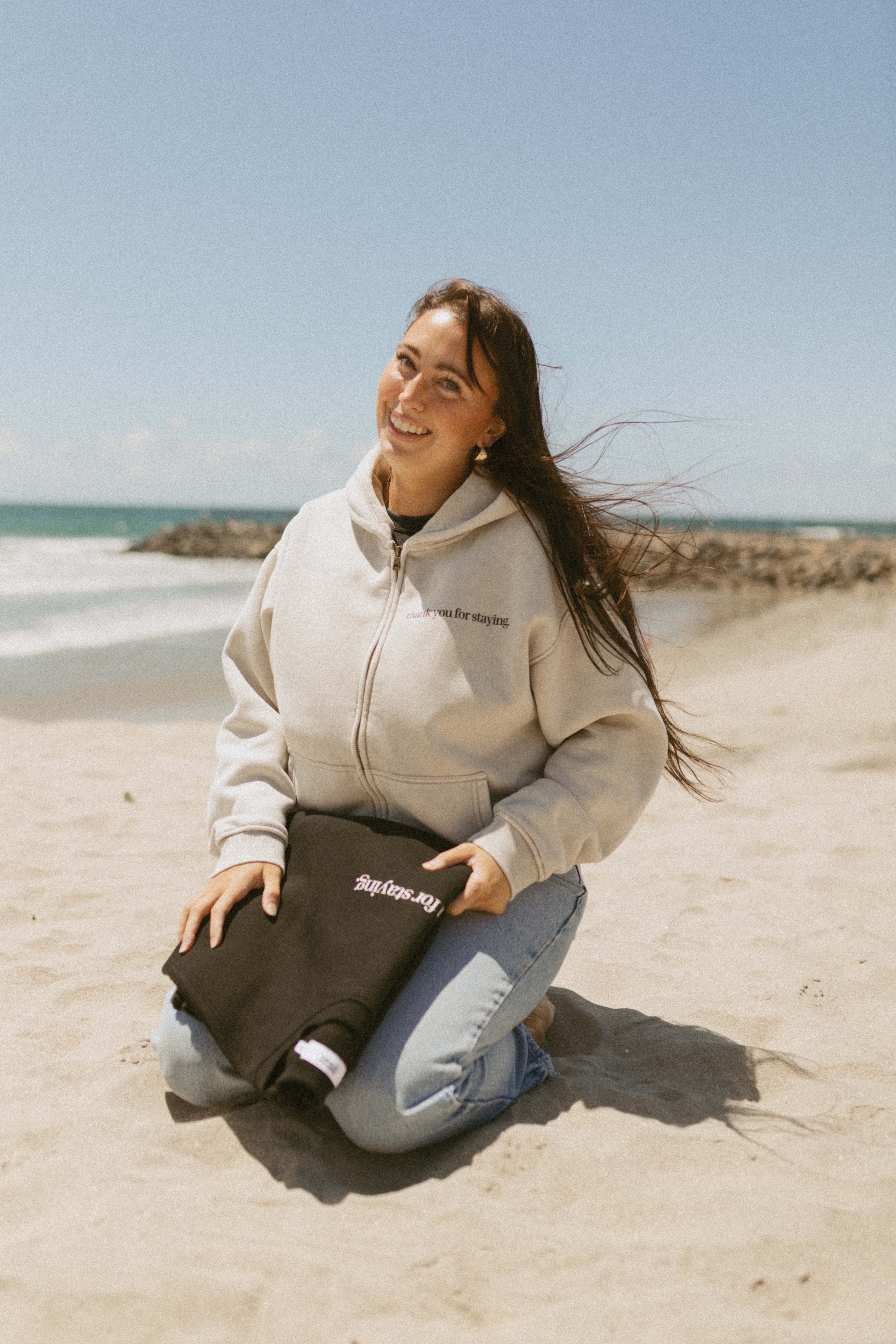 Safe Enough to Stay Marshmallow Heavyweight Zip Hoodie | Comfort Clothing