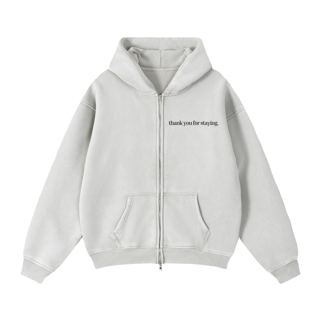 Safe Enough to Stay Marshmallow Heavyweight Zip Hoodie | Comfort Clothing